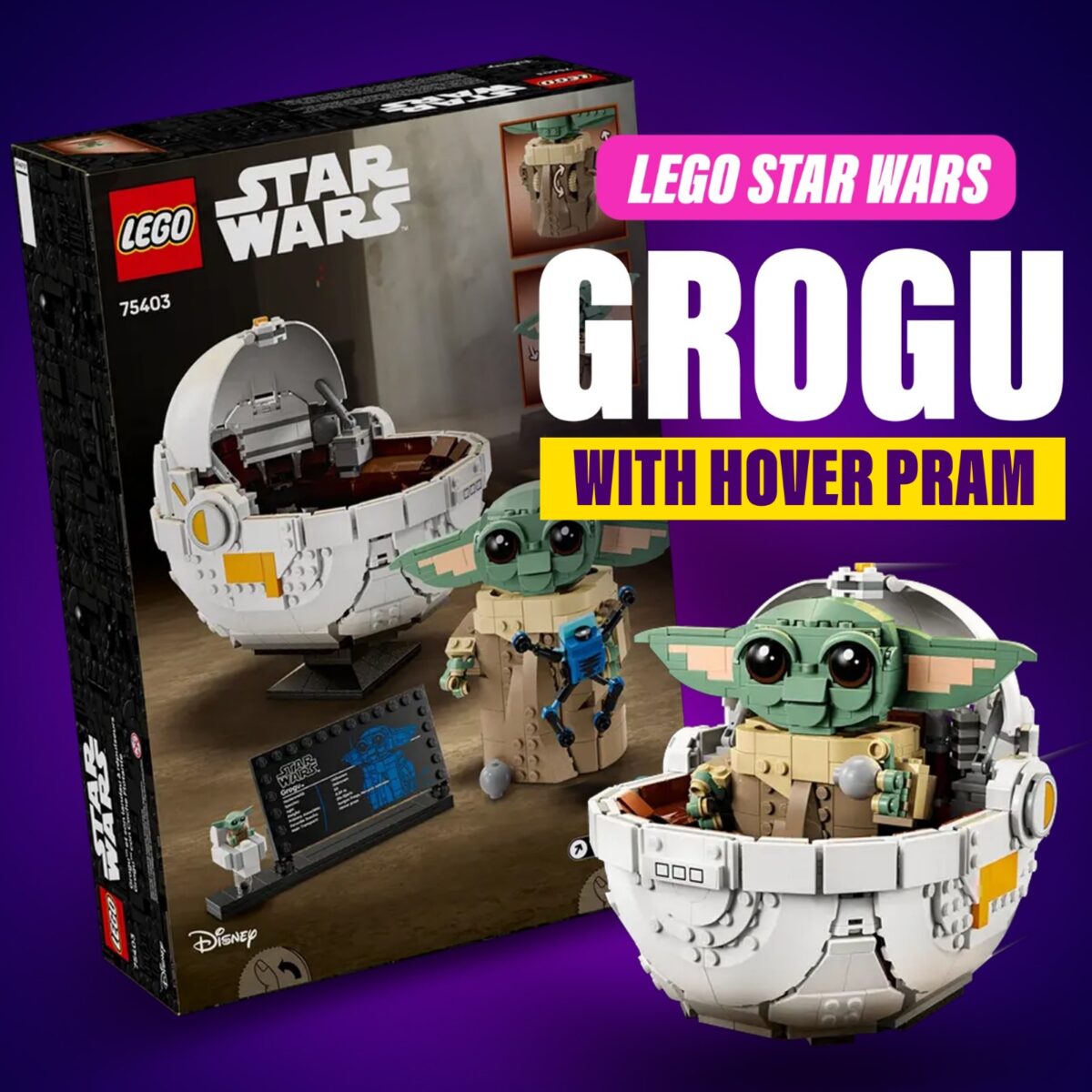 LEGO: GROGU WITH HOVER PRAM!